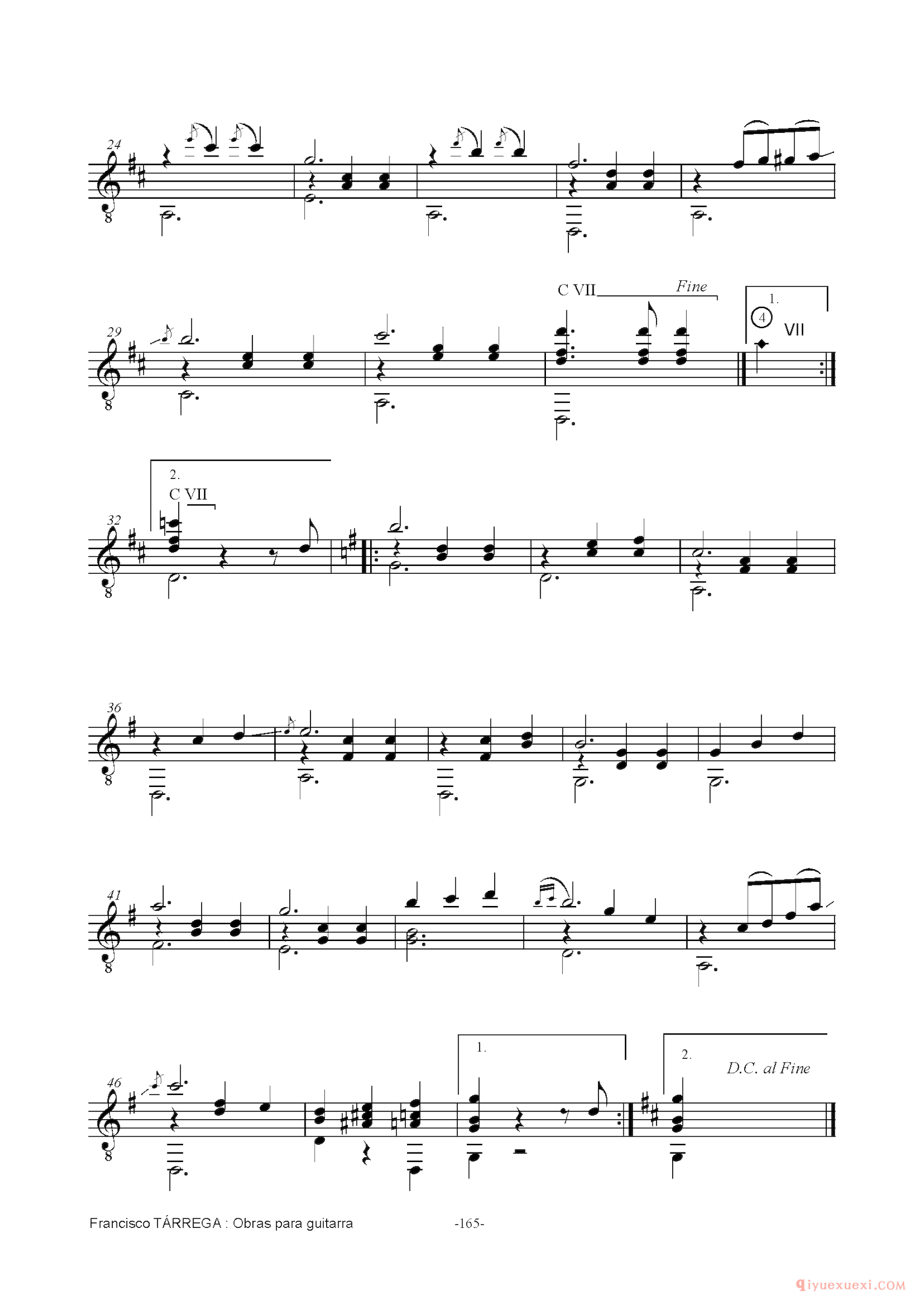 VALS_泰雷加古典吉他乐曲谱