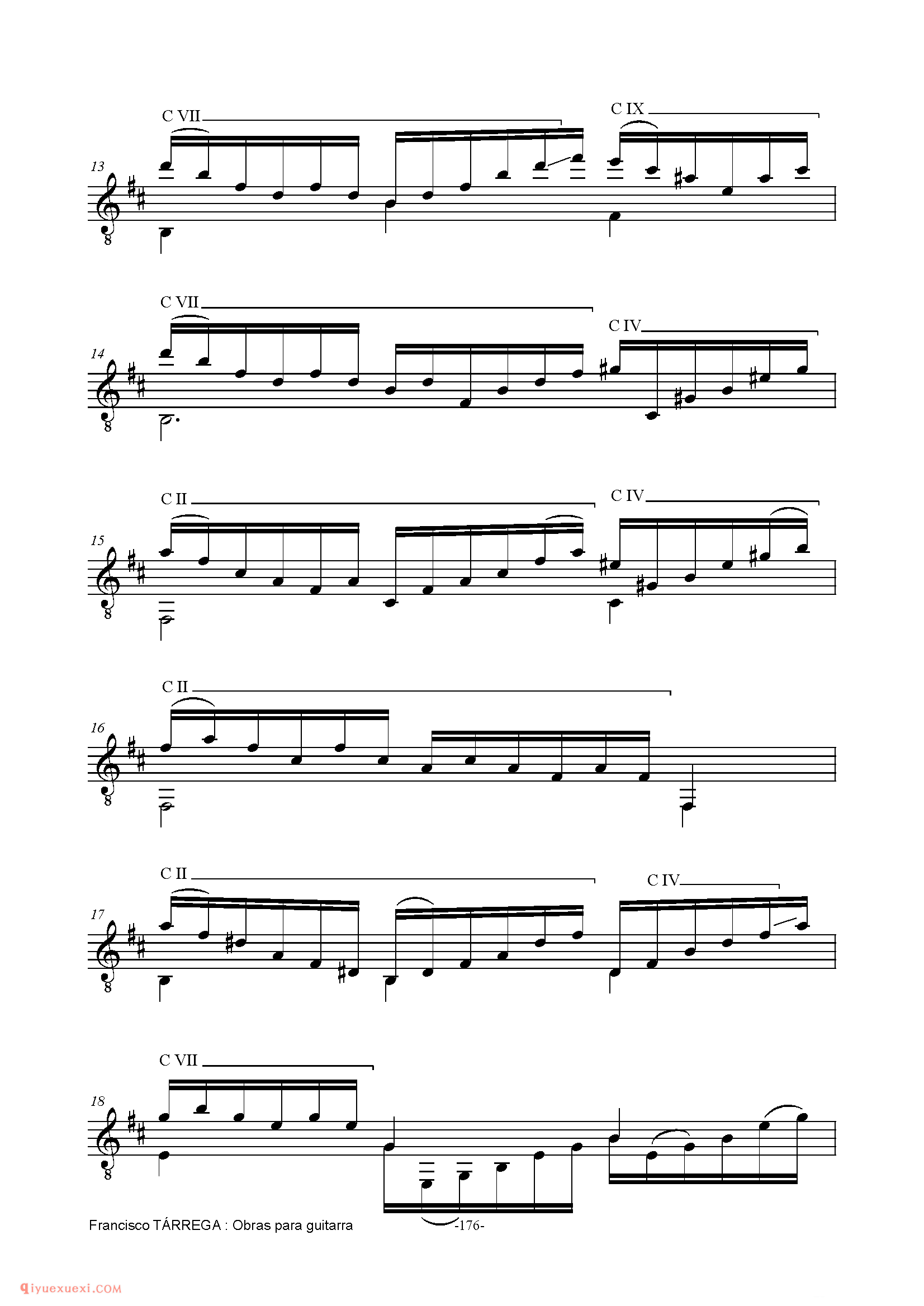 ESTUDIO DE CRAMER_泰雷加古典吉他乐曲谱