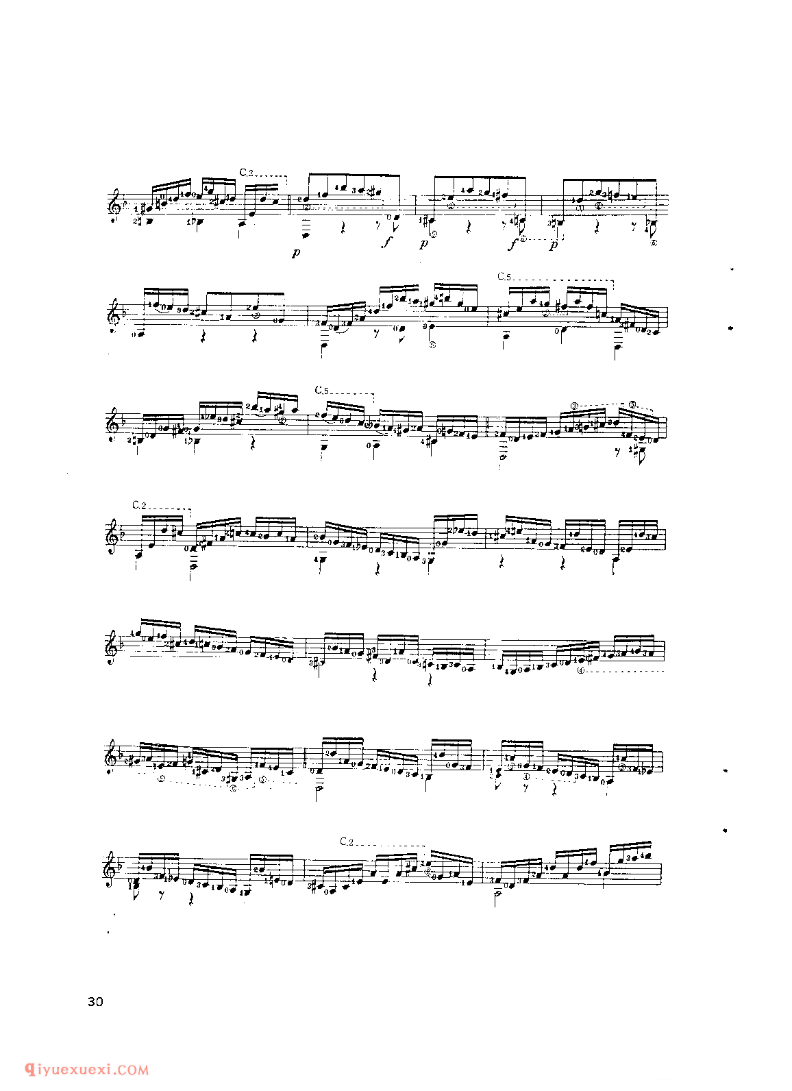 恰空午曲_吉他世界名曲五线谱