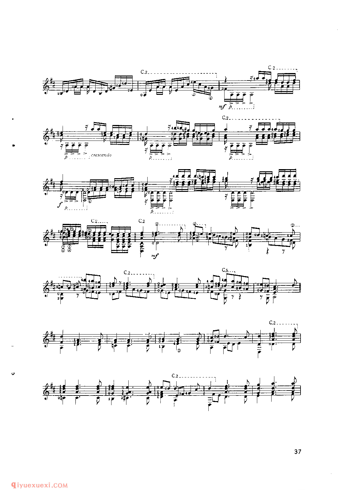 恰空午曲_吉他世界名曲五线谱