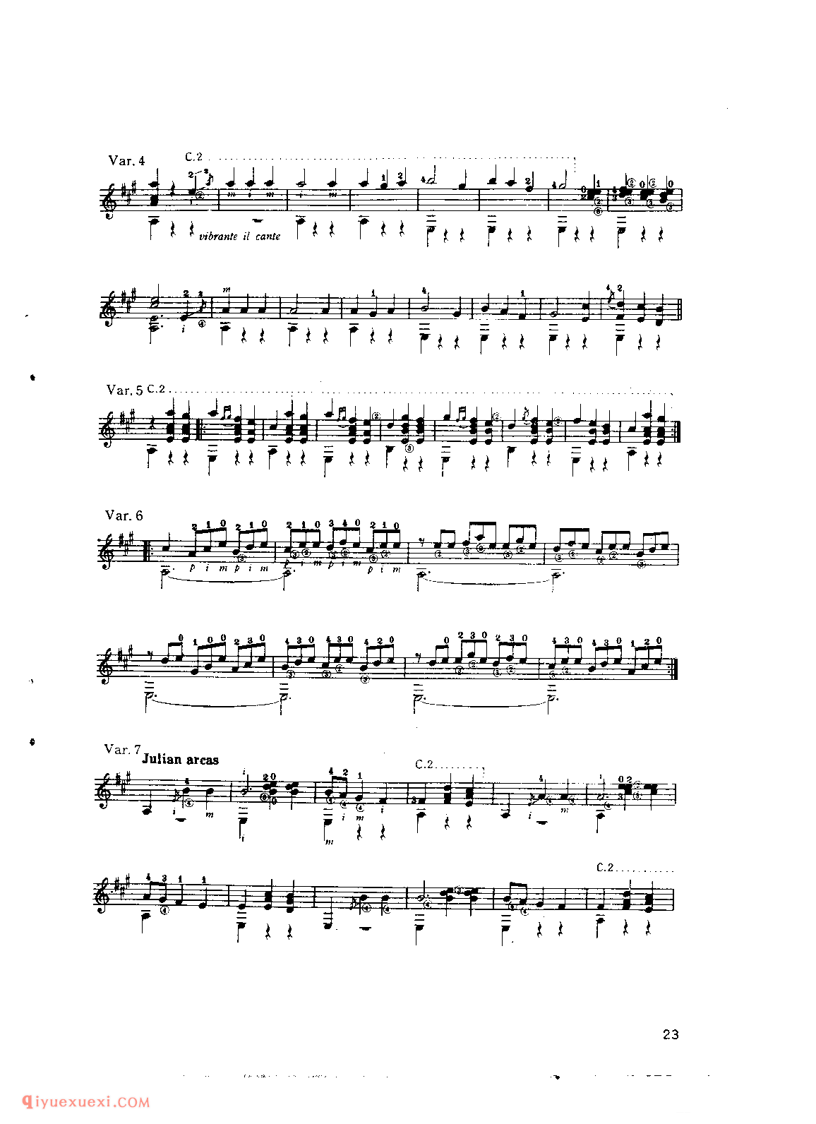 大霍塔_弗·泰勒加_吉他世界名曲五线谱
