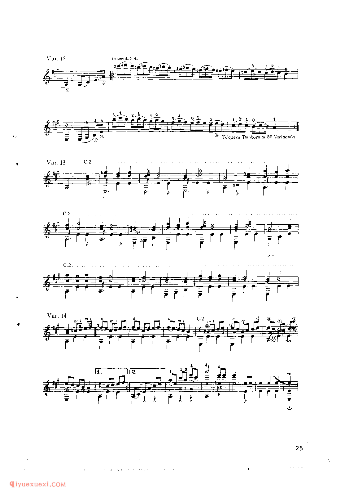 大霍塔_弗·泰勒加_吉他世界名曲五线谱