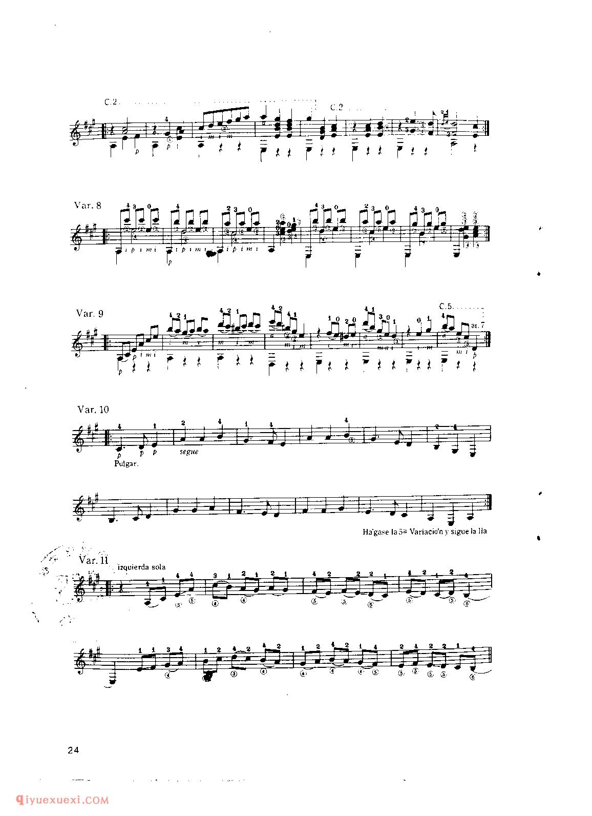 大霍塔_弗·泰勒加_吉他世界名曲五线谱