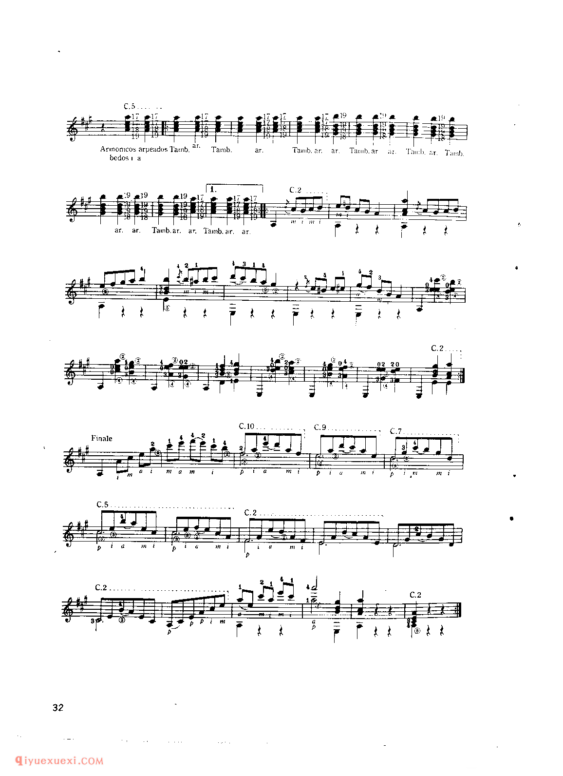 大霍塔_弗·泰勒加_吉他世界名曲五线谱