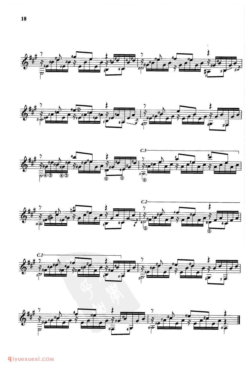 卡诺35首练习曲谱合集_卡路里吉他练习曲