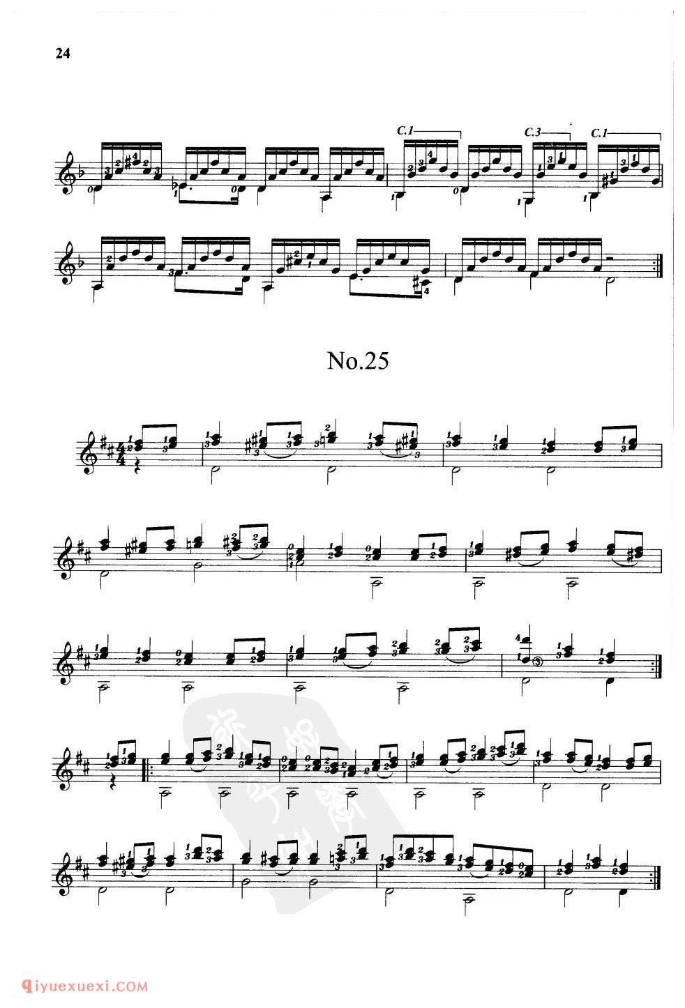 卡诺35首练习曲谱合集_卡路里吉他练习曲