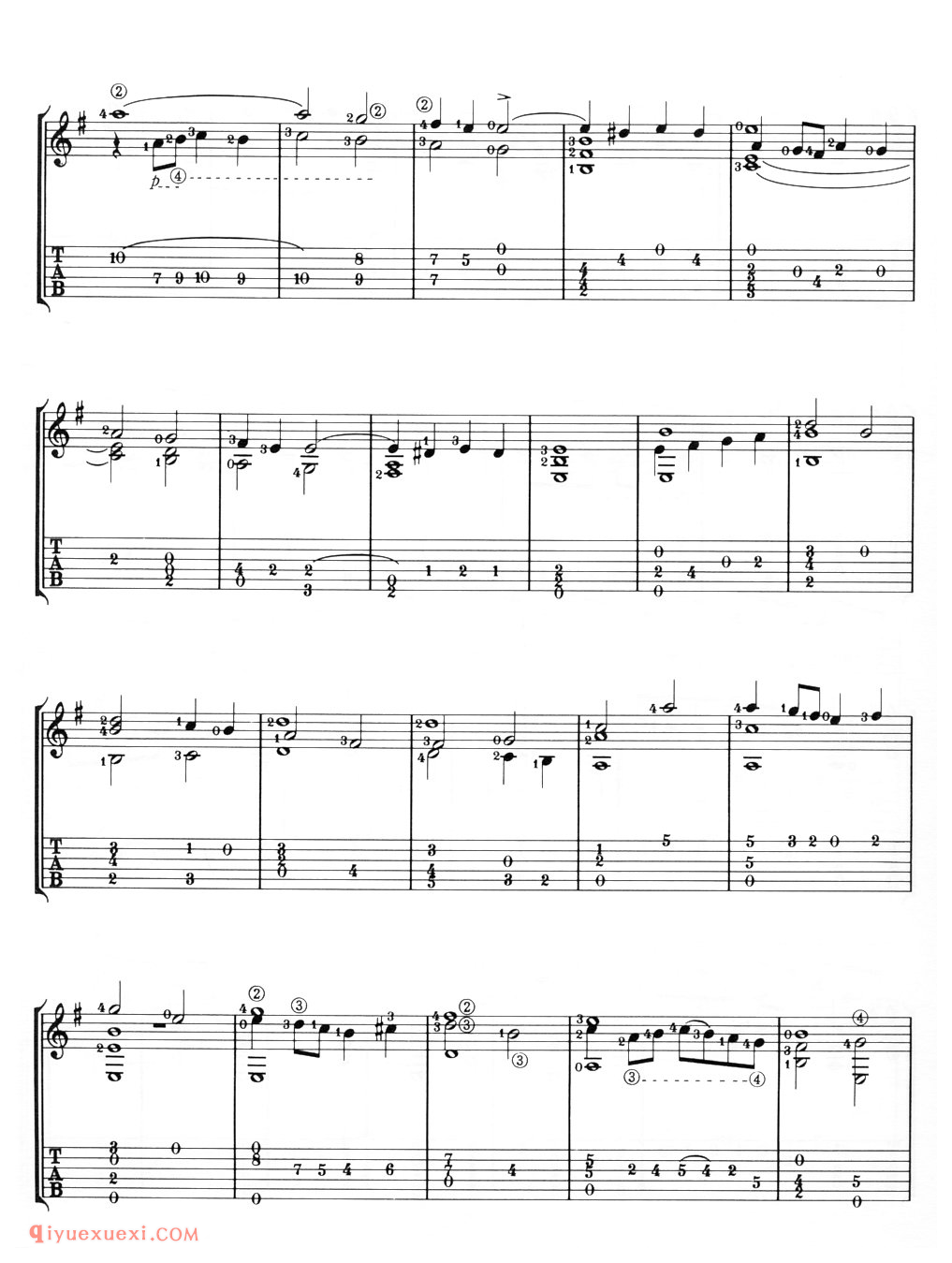 Song Of The Emperor (de Narvaez)古典吉他进阶独奏乐曲谱