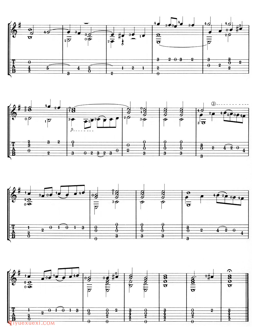 Song Of The Emperor (de Narvaez)古典吉他进阶独奏乐曲谱