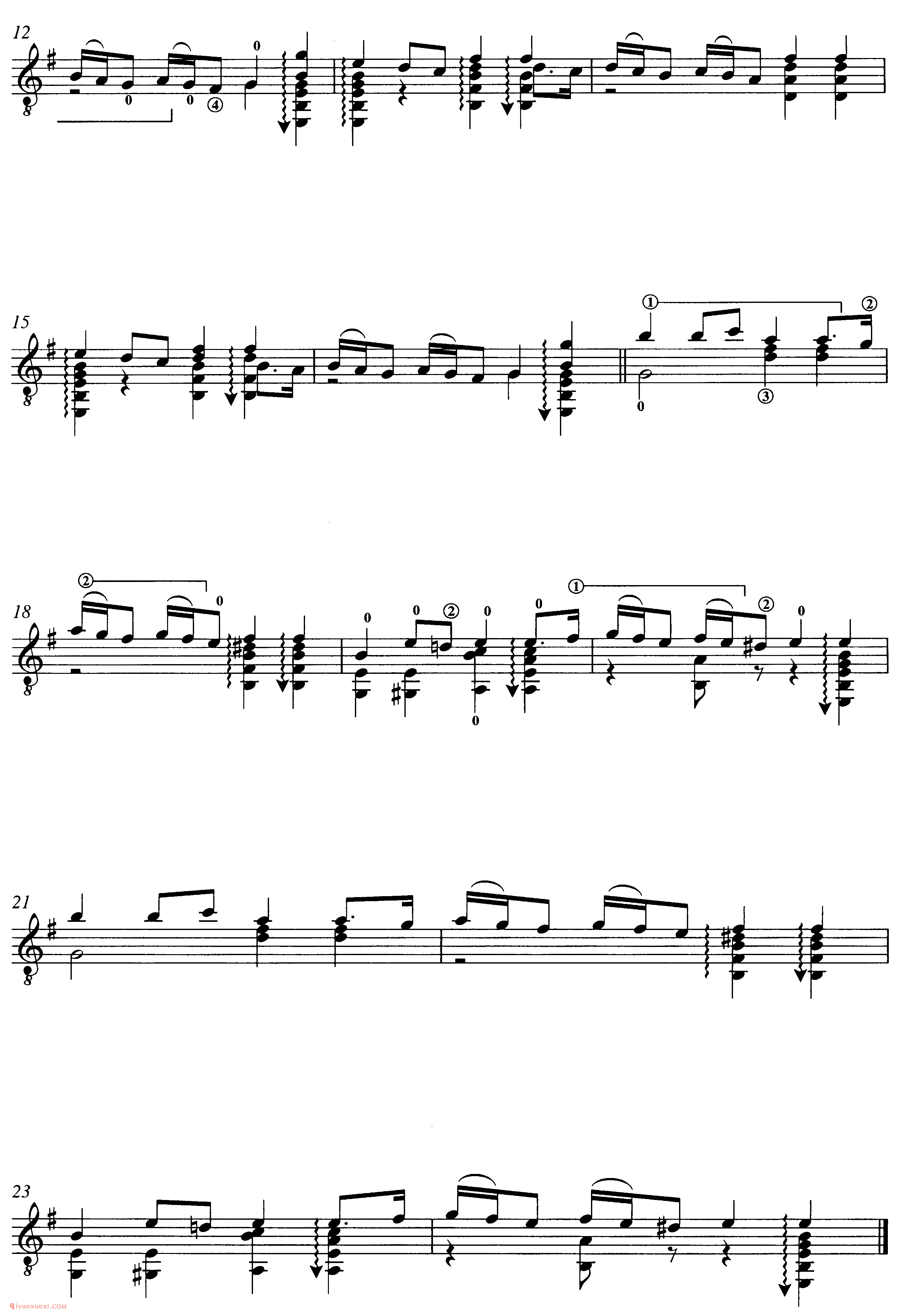 L. Roncalli_GAVOTTA_塞戈维亚改编吉他谱