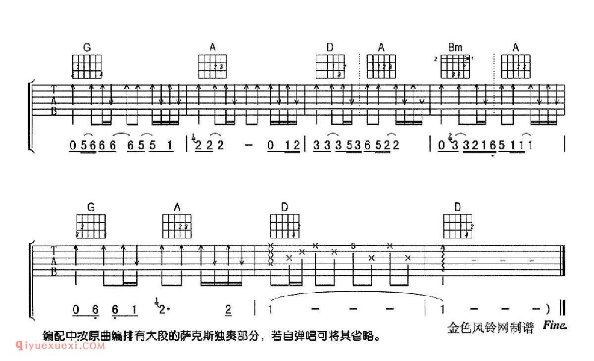 因为寂寞_吉他弹唱谱