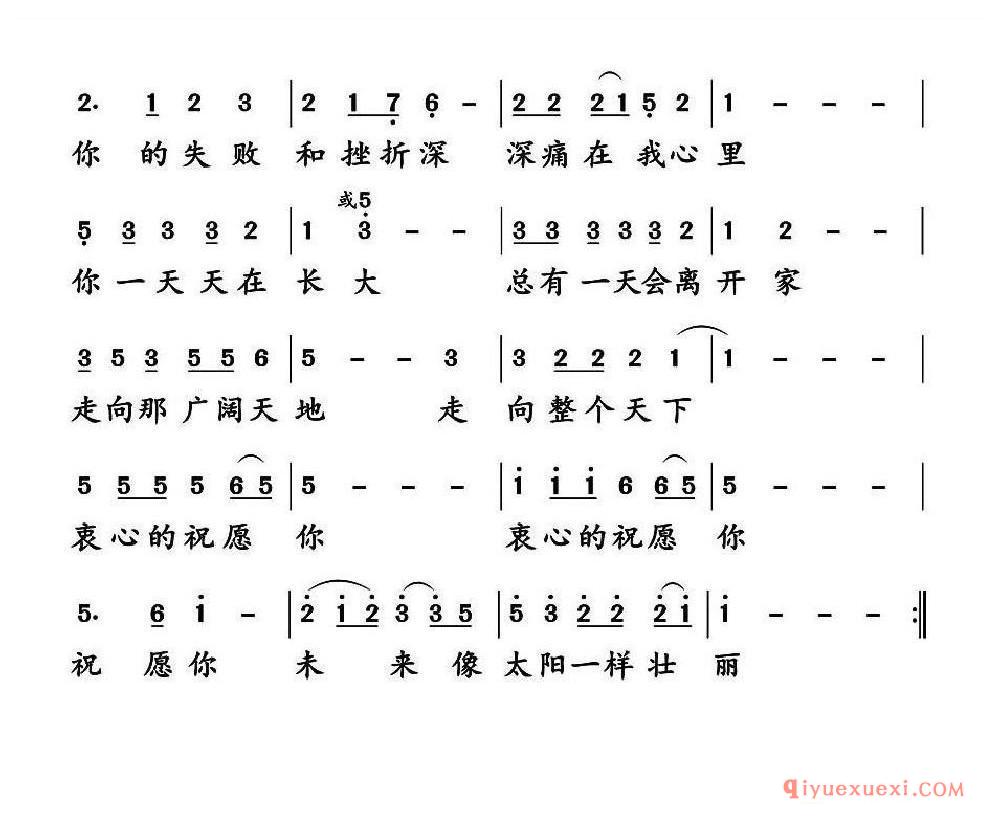 衷心的祝愿你 乐谱