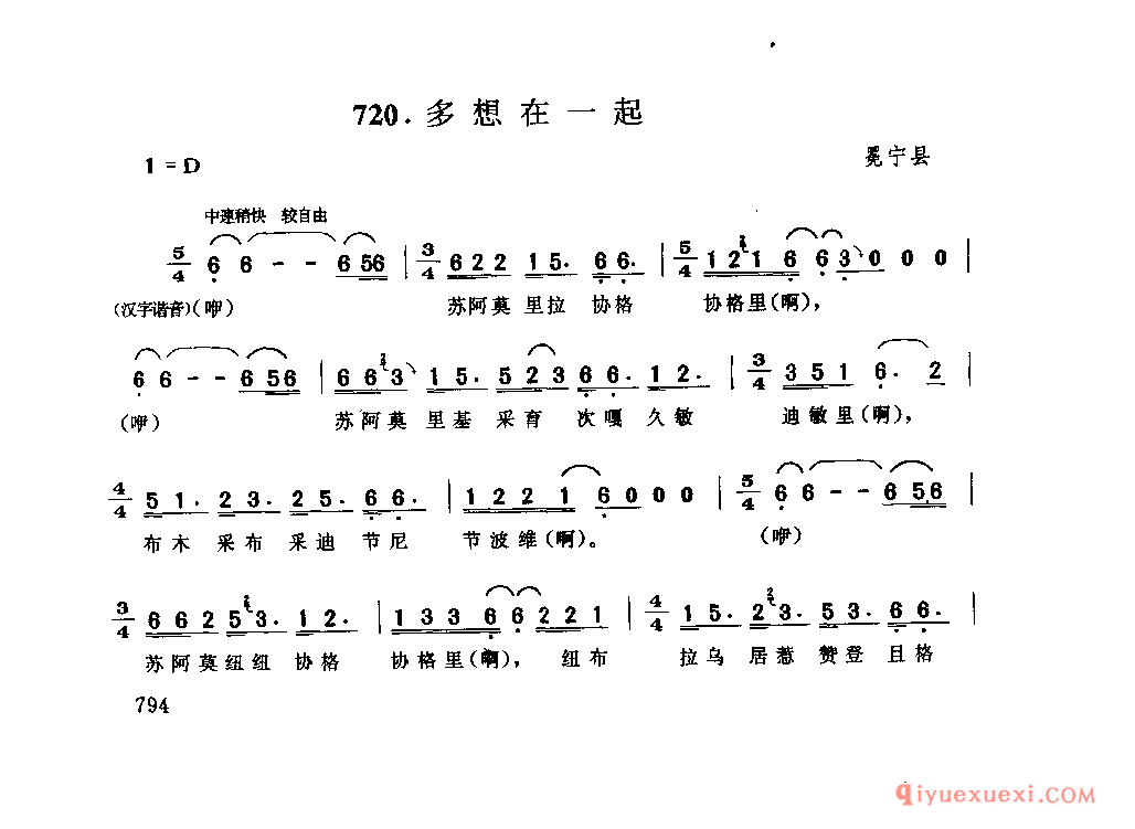 多想在一起 冕宁县_四川彝族民歌