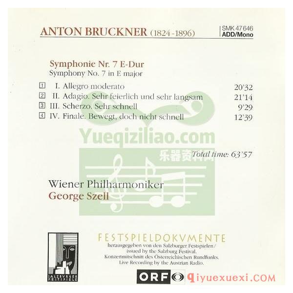 布鲁克纳第七交响曲 | Szell, Wiener Philharmoniker (Sony, 1968)