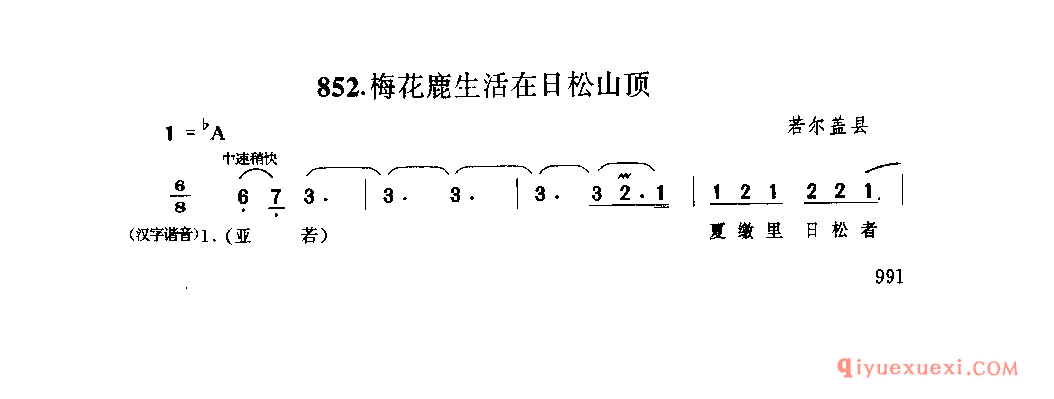 梅花鹿生活在日松山顶 若尔盖县_四川藏族民歌