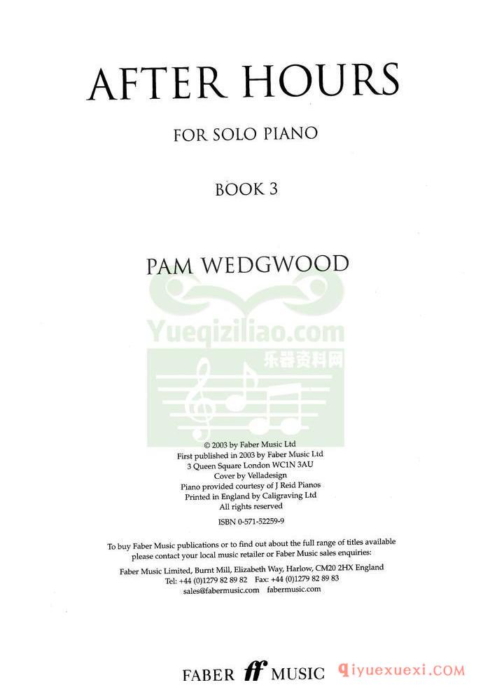 PDF钢琴谱下载 | 适合下班后独奏钢琴乐曲(After Hours For Solo Piano. Book 3)原版电子书