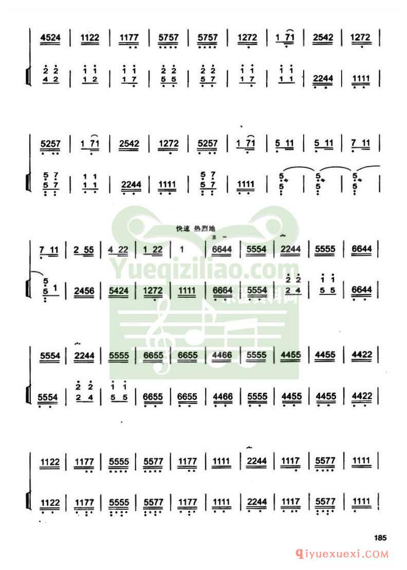 高胡乐谱《双声恨 高胡独奏 扬琴伴奏》简谱