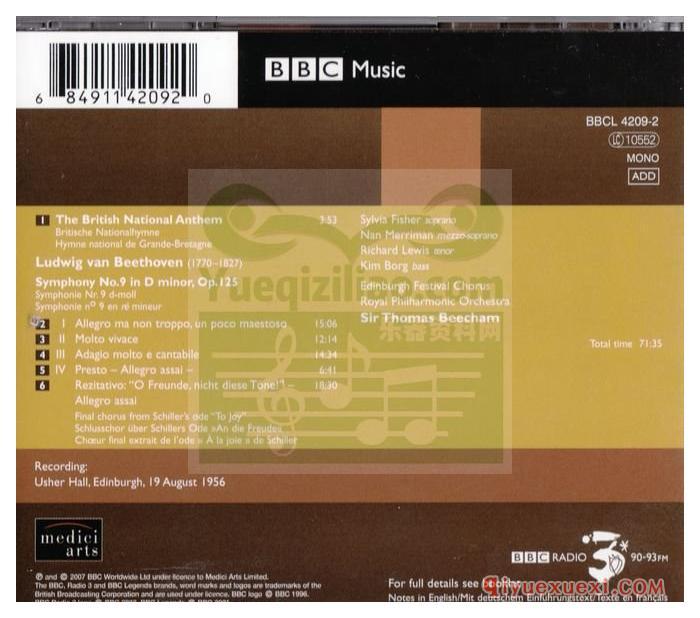 英国国歌 / 贝多芬：第九交响曲CD专辑APE音乐下载