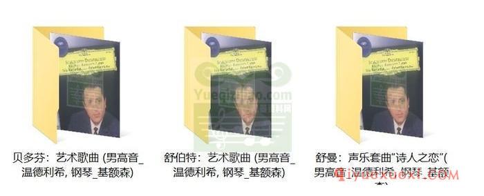 舒曼:声乐套曲“诗人之恋”· 贝多芬:艺术歌曲 · 舒伯特:艺术歌曲 (男高音_温德利希, 钢琴_基额森)古典乐唱片下载