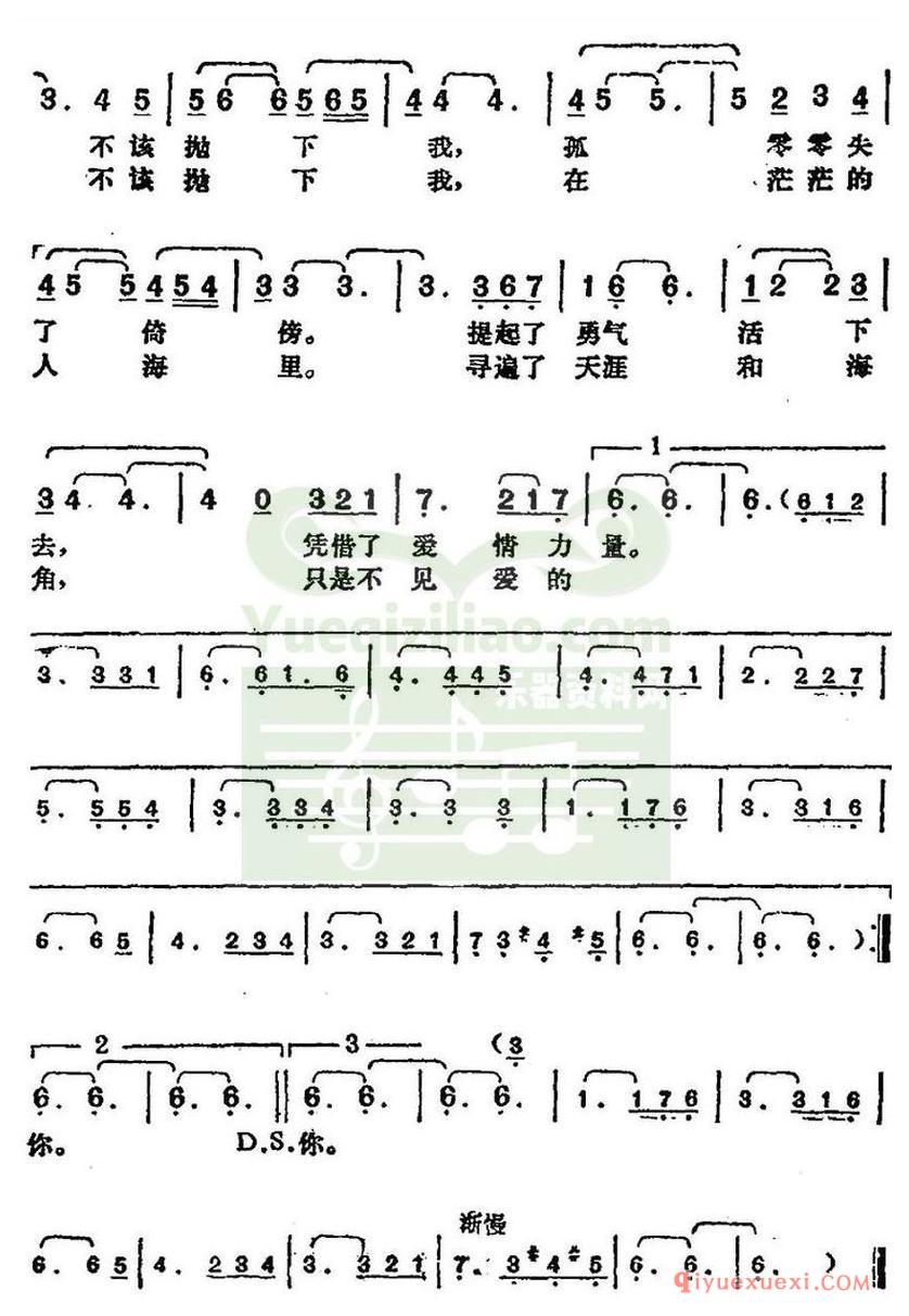 简谱 │ 邓丽君演唱金曲：冬之恋情