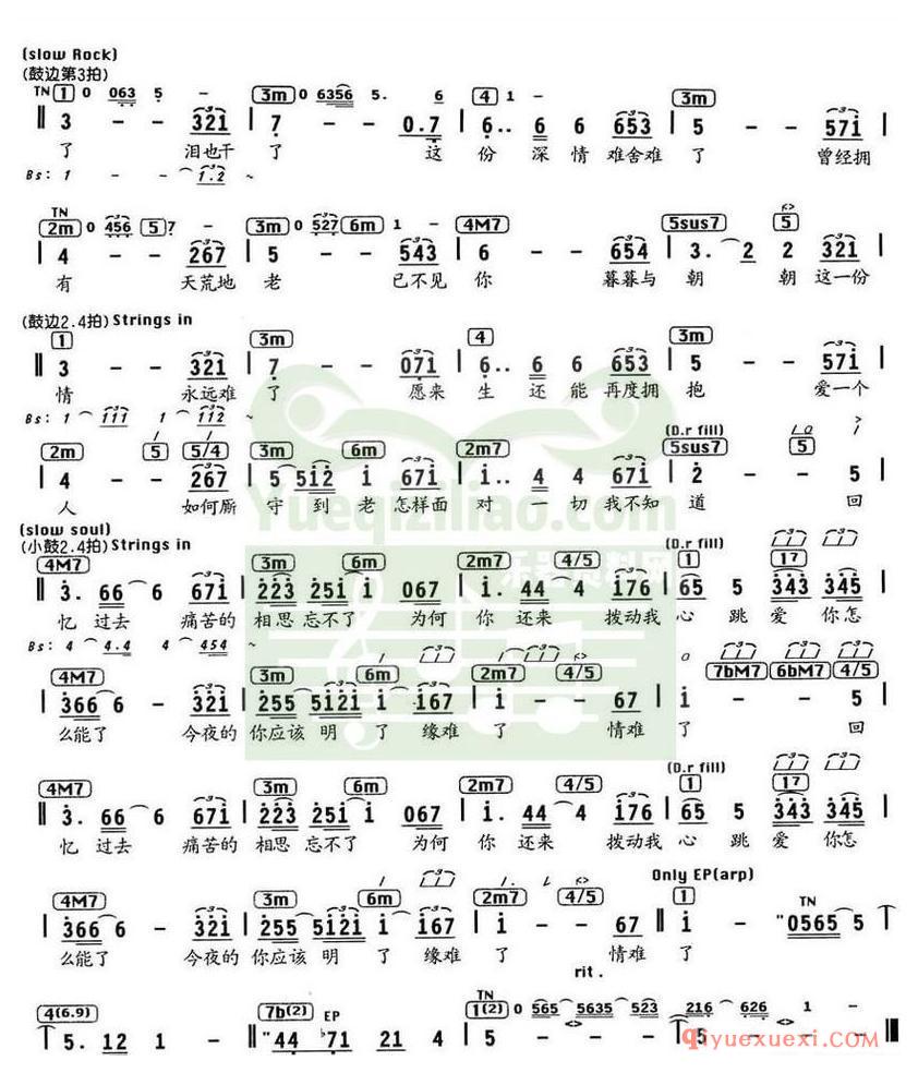 简谱 │ 新不了情（同名电影主题曲、编配乐谱）