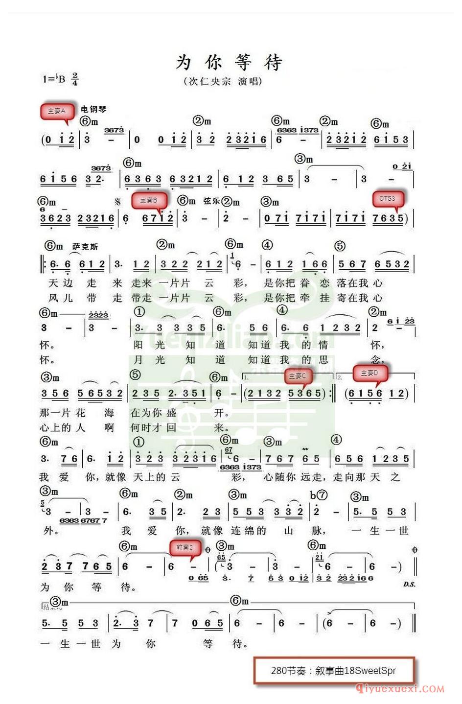 电子琴带和弦简谱 │ 为爱流下伤心泪(农村乐队)