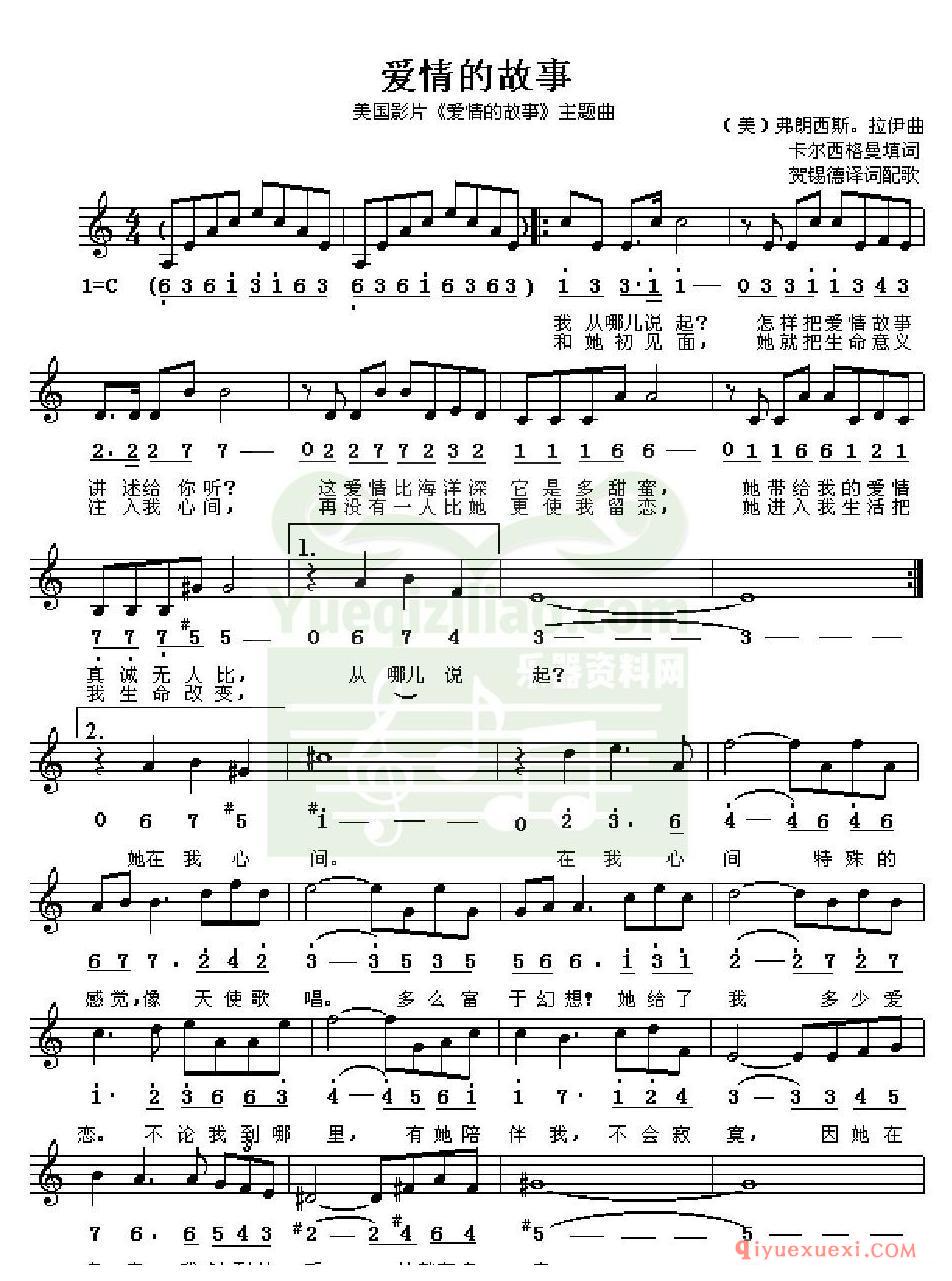 初学电子琴练习曲 │ 爱情的故事