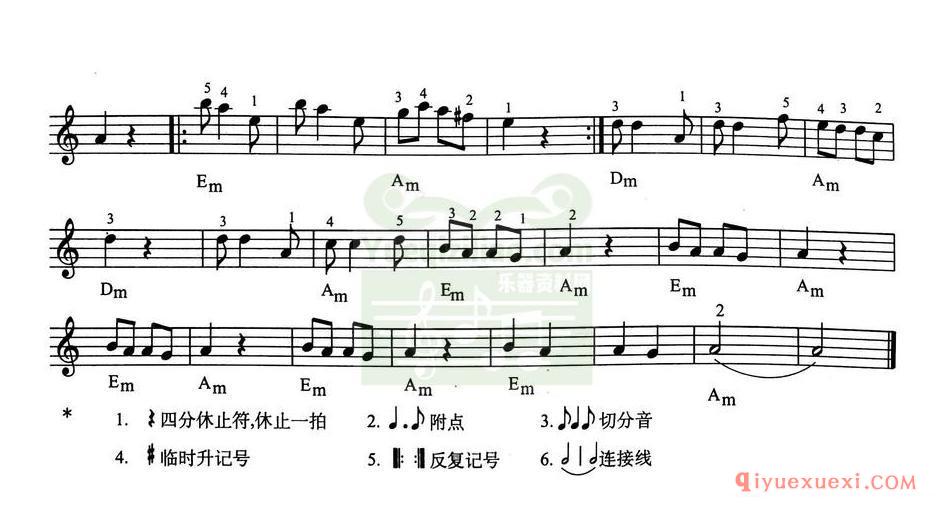 简单的电子琴乐曲 │ 小草(五线谱)
