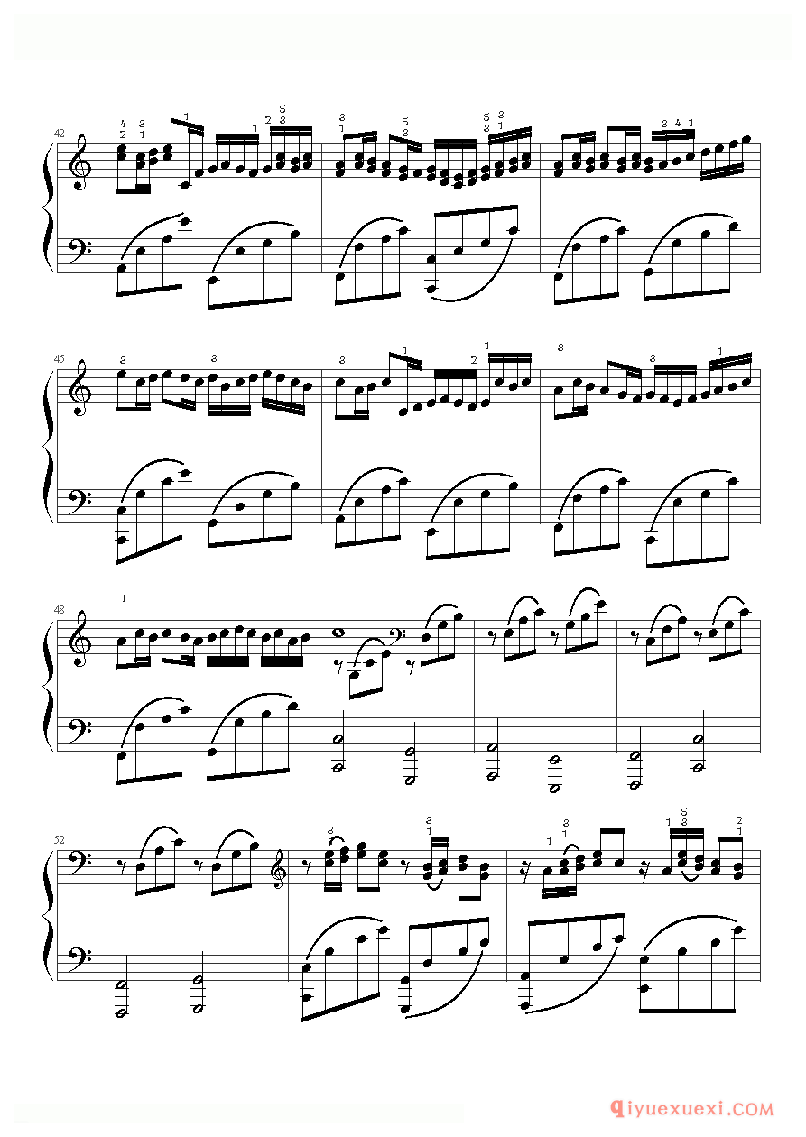 卡农 C大调（带指法）Variations on the canon