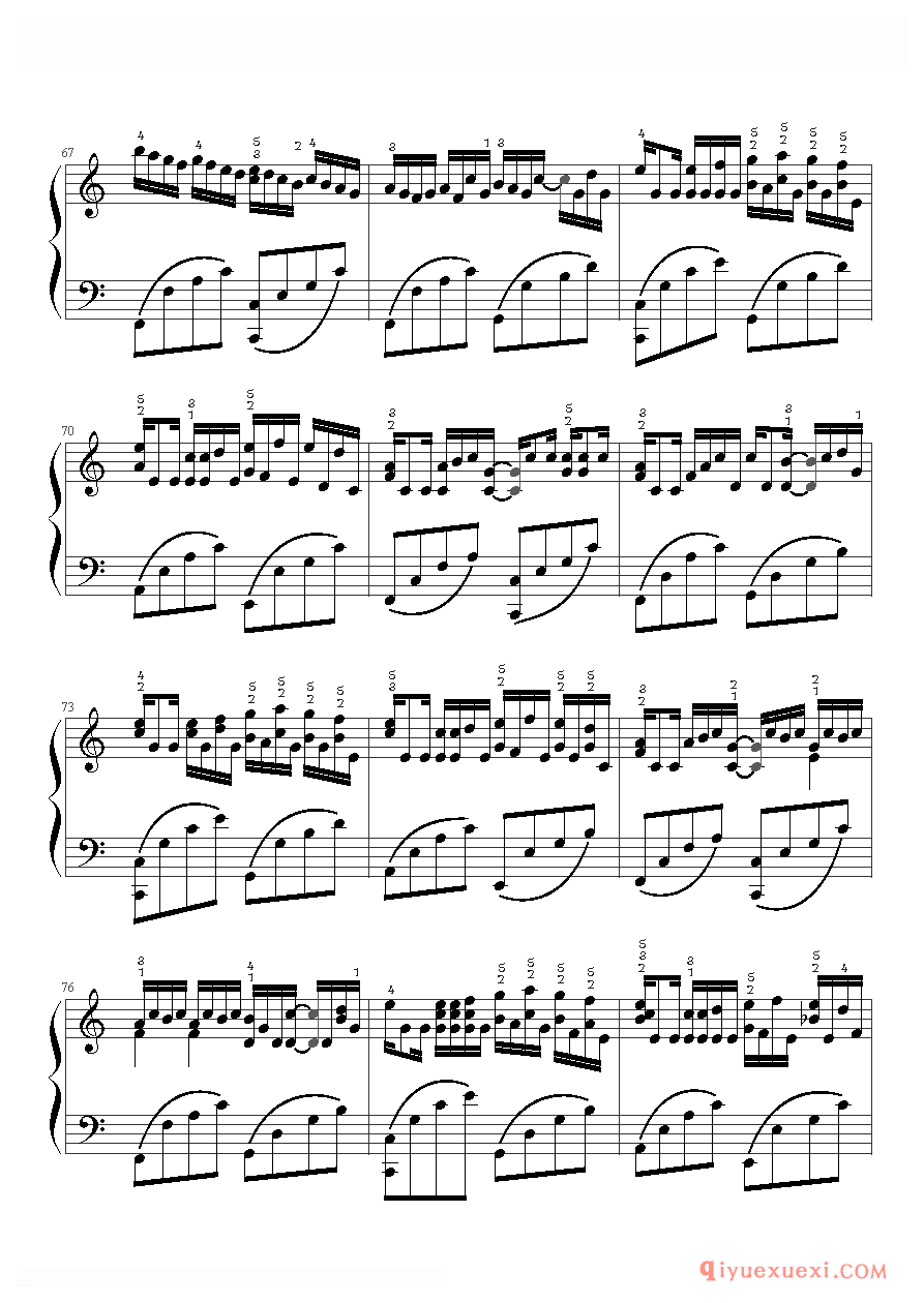 卡农 C大调（带指法）Variations on the canon