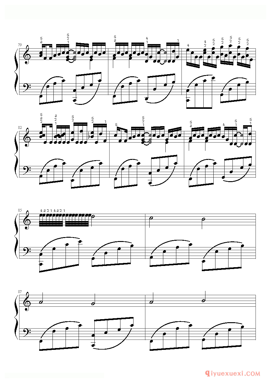 卡农 C大调（带指法）Variations on the canon