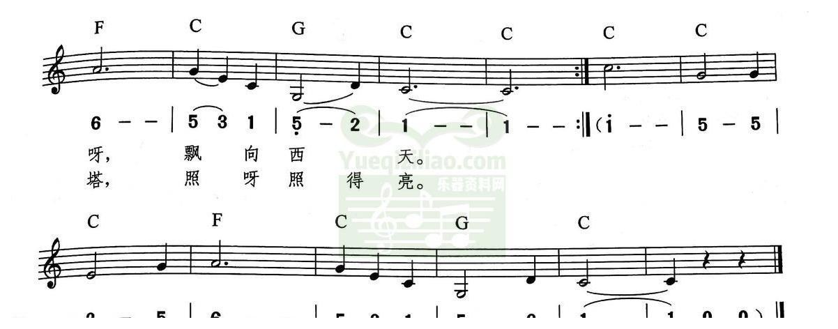 儿童电子琴歌曲 | 小白船(线简对照带和弦)