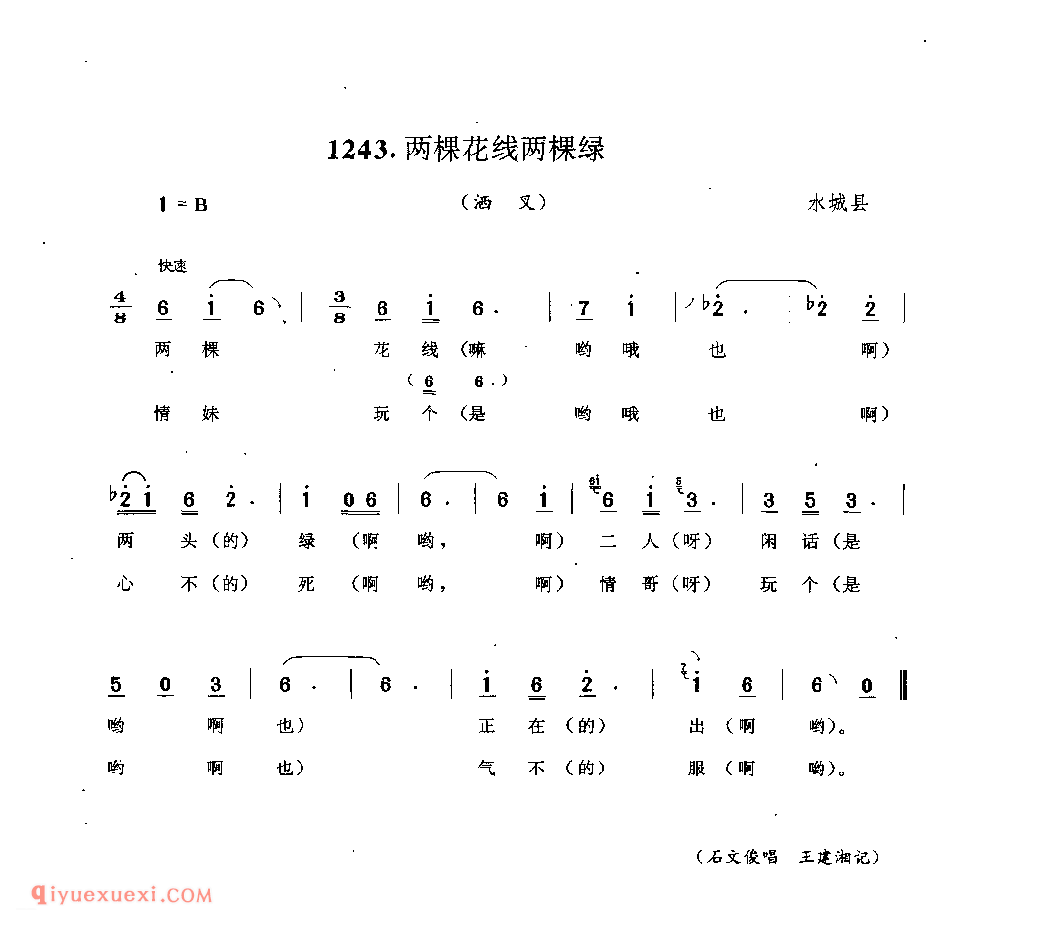 两棵花线两棵绿