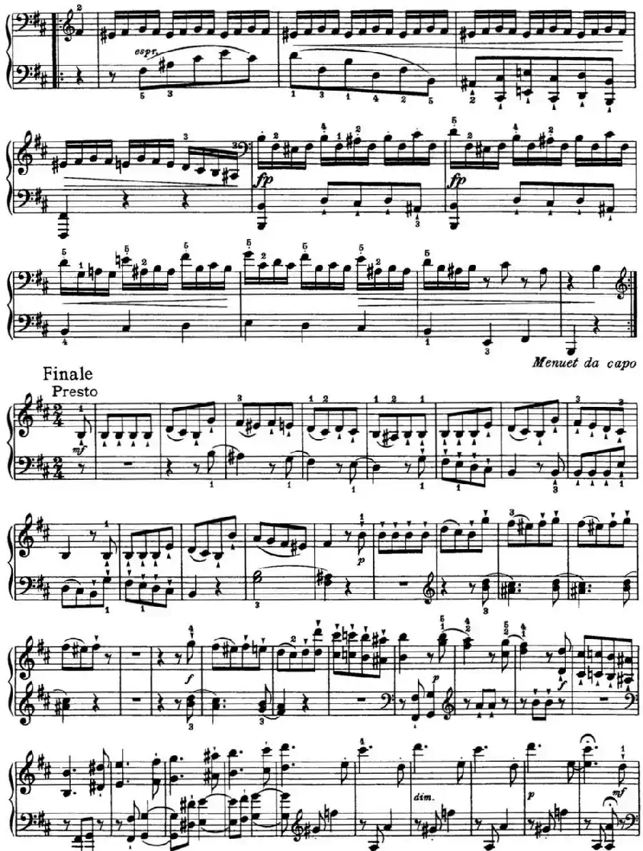 海顿 钢琴奏鸣曲 Hob XVI 32 in B minor