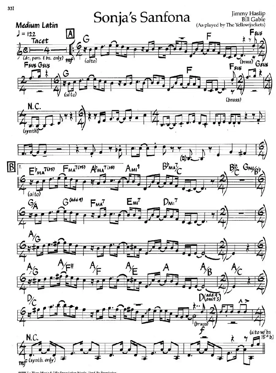 Sonja's Sanfona（爵士钢琴曲）