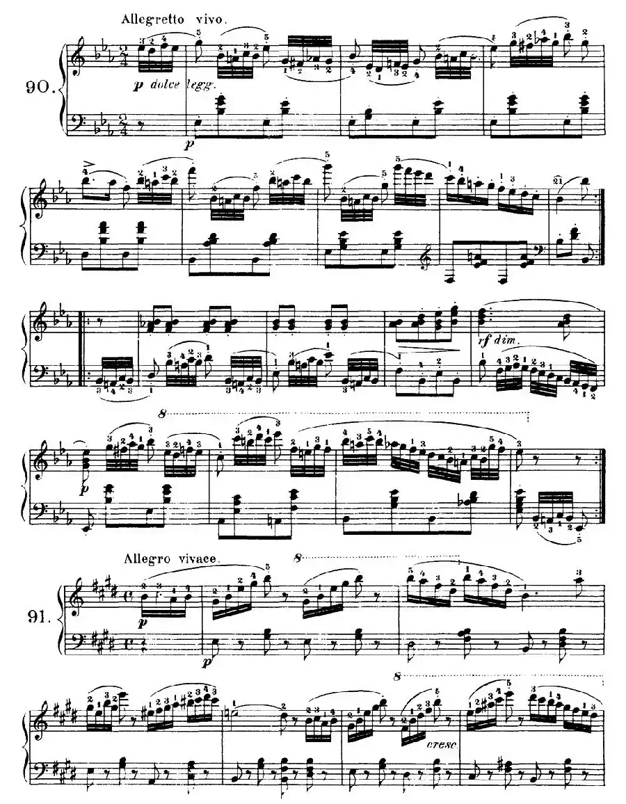 One Hundred and Ten Easy and Progressive Exercises Op.453（车尔尼110首简易练习曲 90——100）