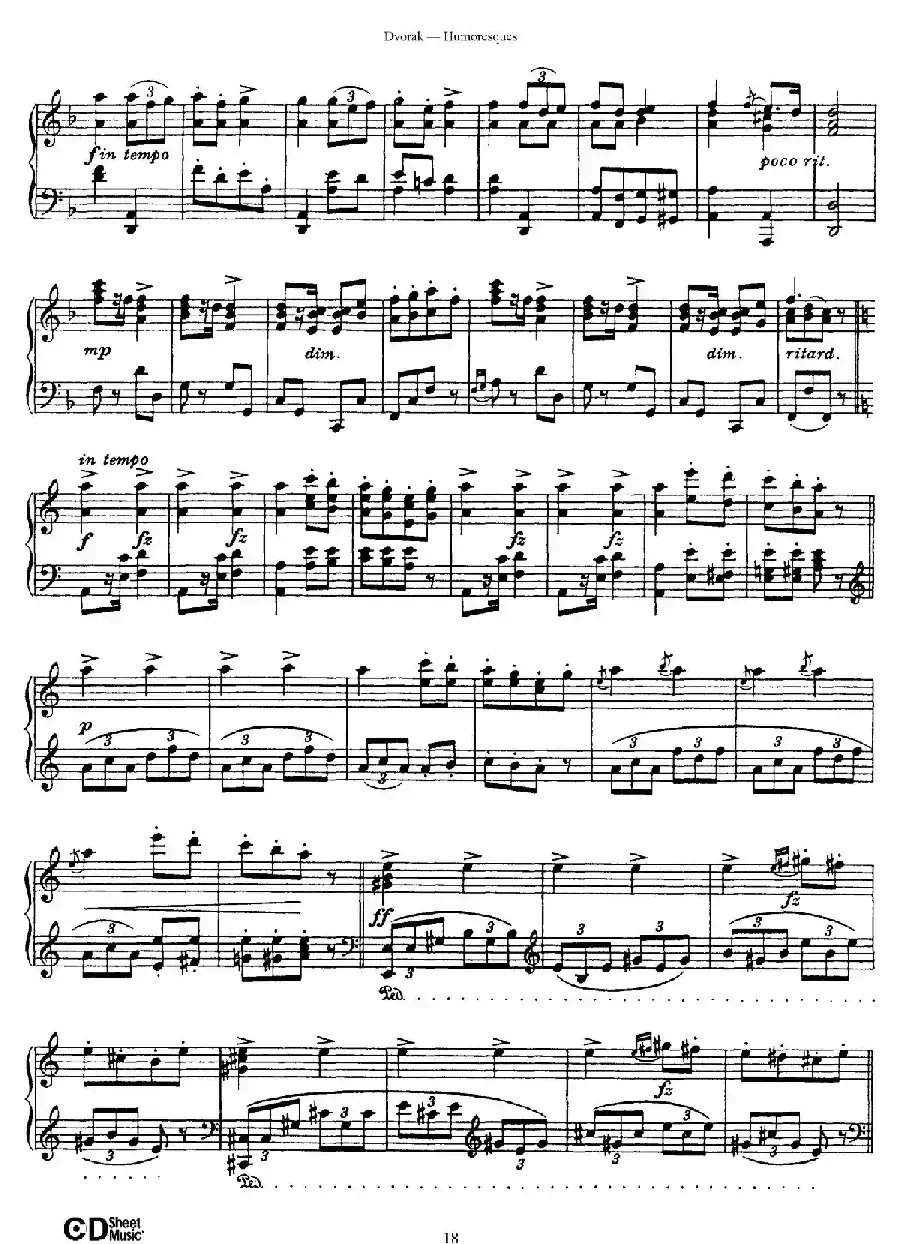 8 Humoresques Op.101（8首幽默曲·5）