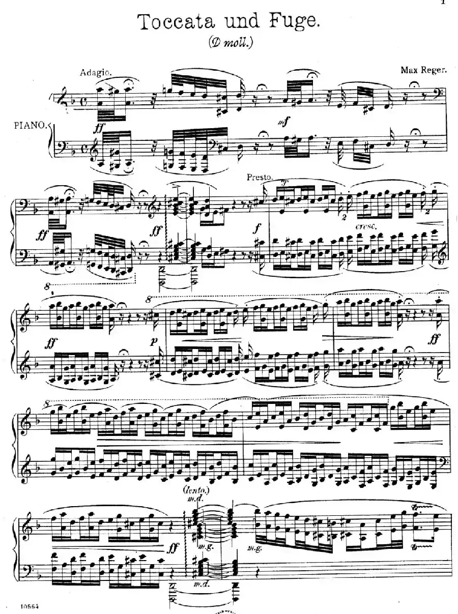 d小调托卡塔与赋格（BWV 565·马克斯·雷格改编版）