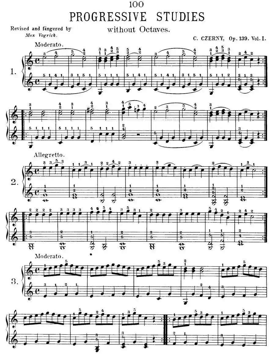 Czerny - 100 Progressive Studies Op.139 （1—21）