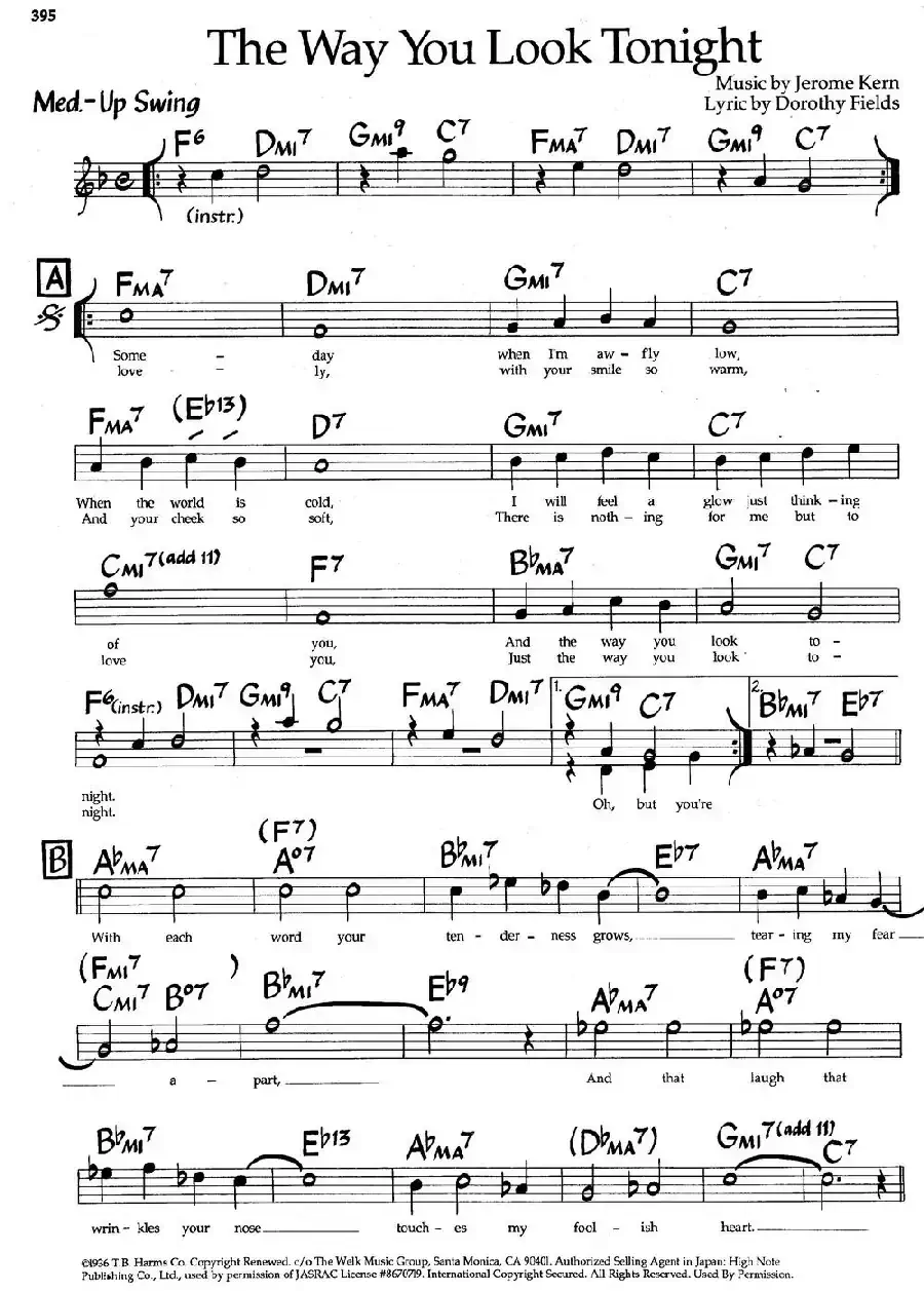 The Way You Look Tonight（爵士钢琴曲）