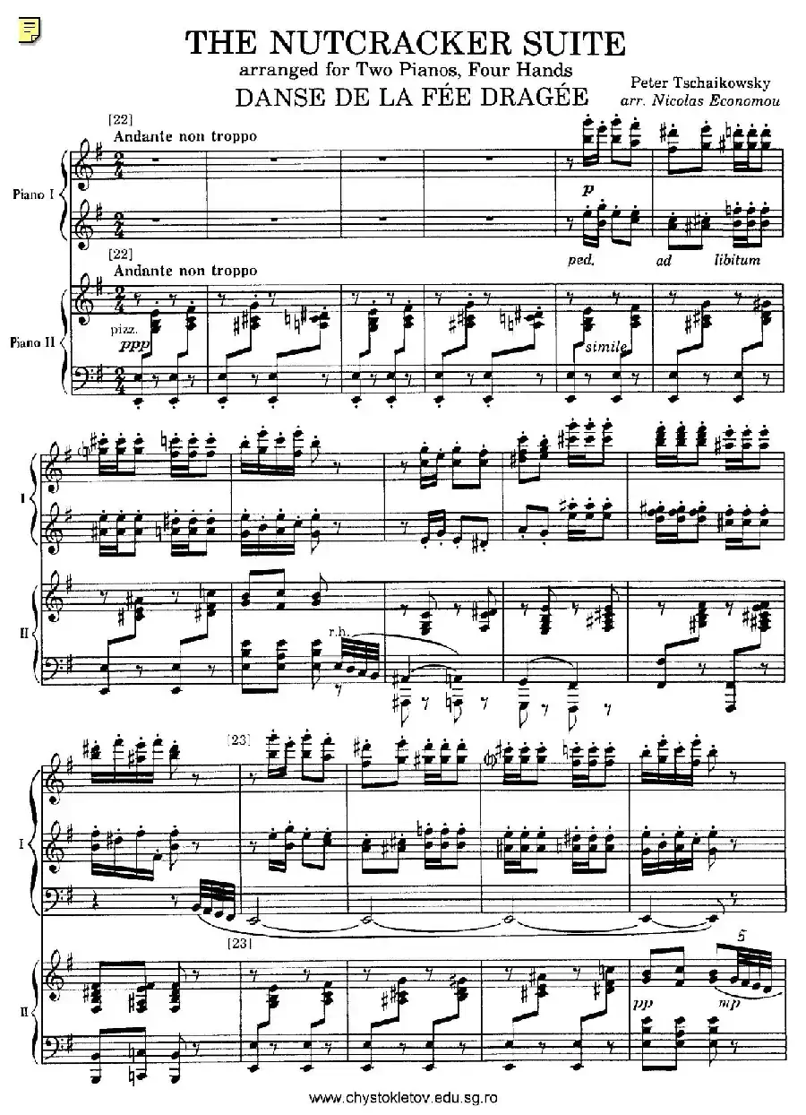 Nutcracker Op.71 芭蕾舞剧《胡桃夹子》（改编双钢琴版·第三部分）