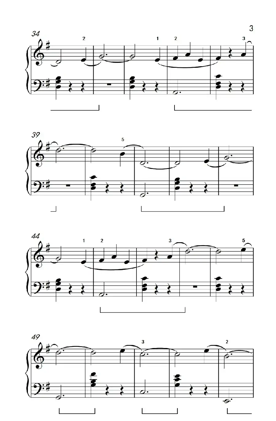 水仙之舞 简化版（约翰·汤普森 成人钢琴教程 第二册）