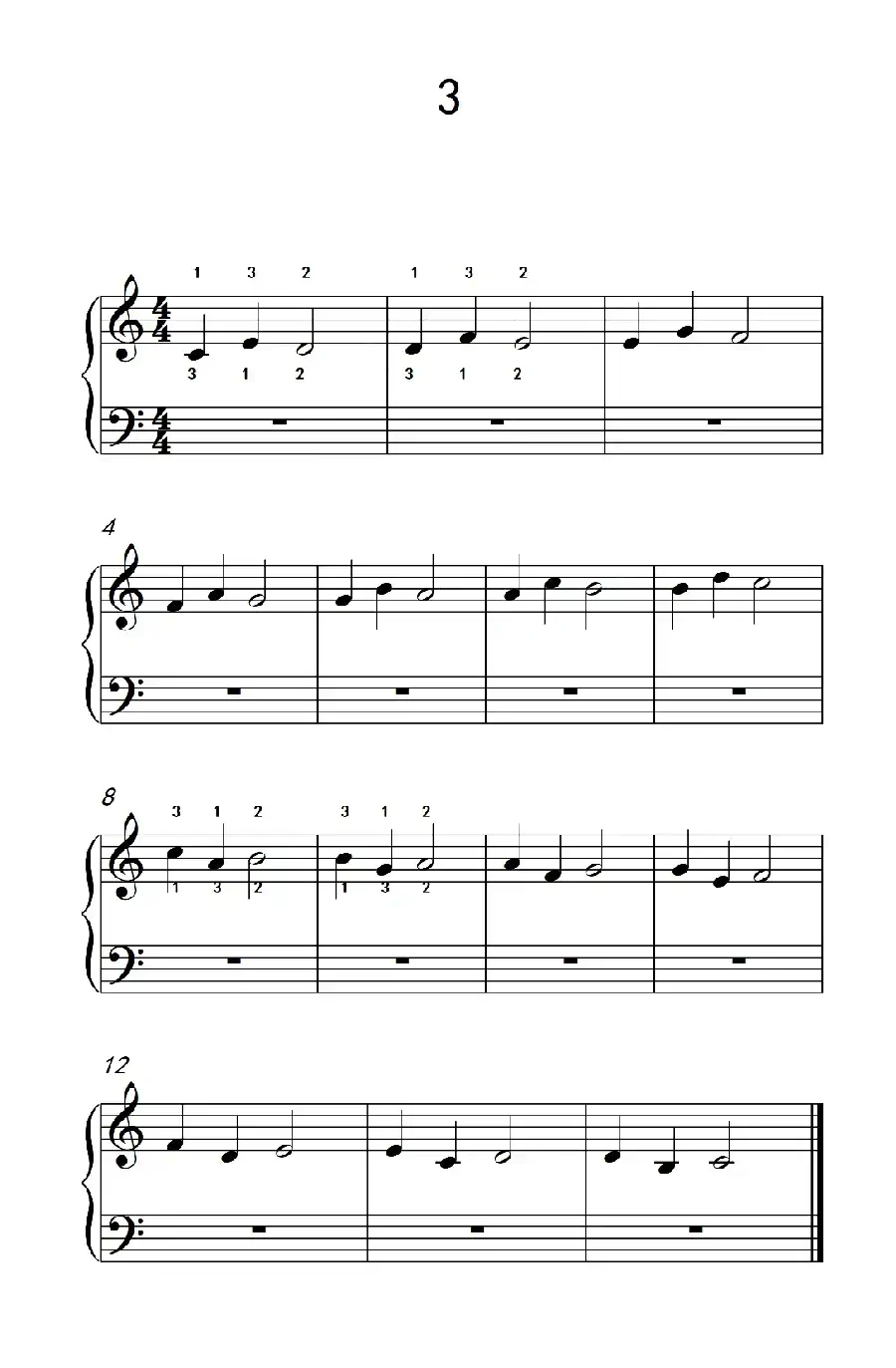 非连音练习 3(儿童钢琴手指练习 2)