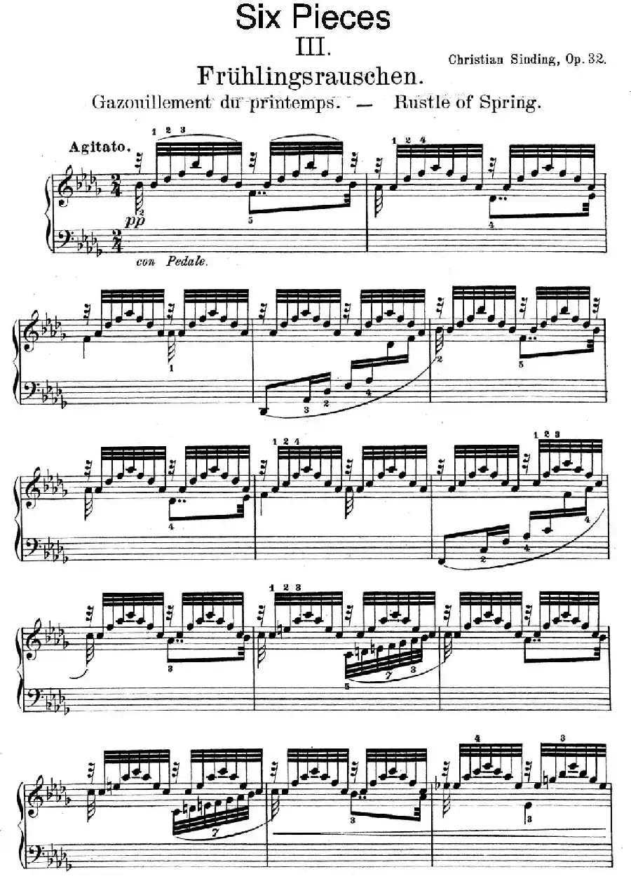 Six Pieces Op.32（6首小品·3. 春之声）