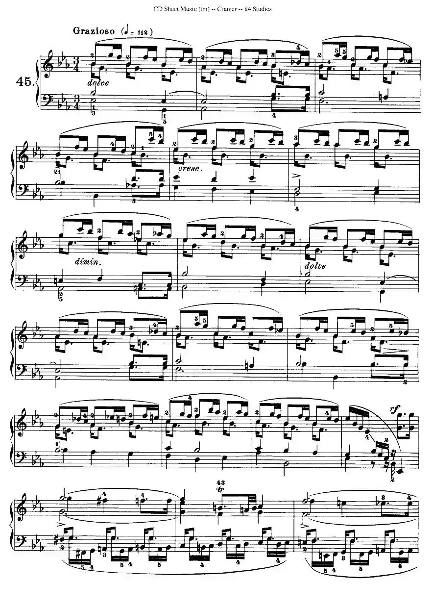 Cramer - 84 exercices（41—45）（克拉莫84首钢琴练习曲）