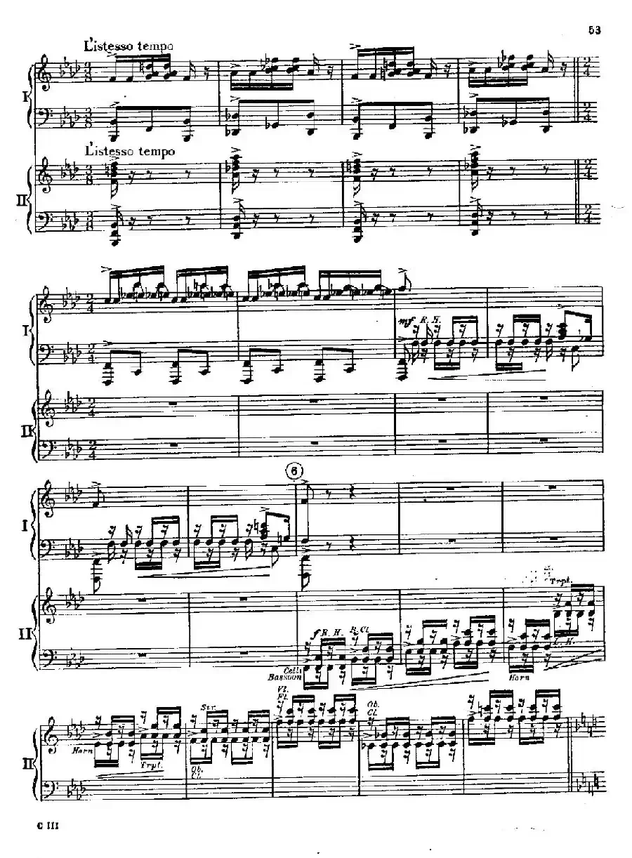 F大调爵士钢琴协奏曲（美版双钢琴原谱 P51—60）
