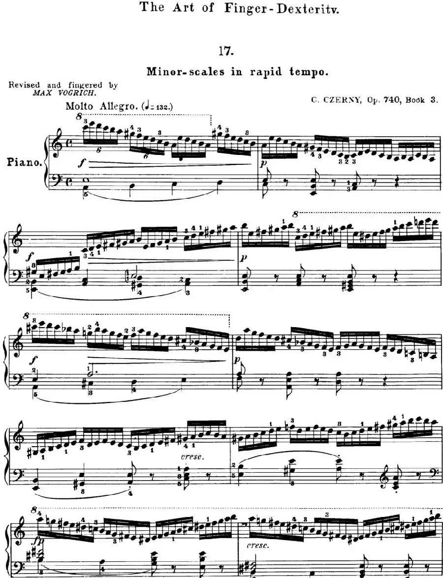 50首车尔尼Op.740钢琴手指灵巧技术练习曲(NO.17)