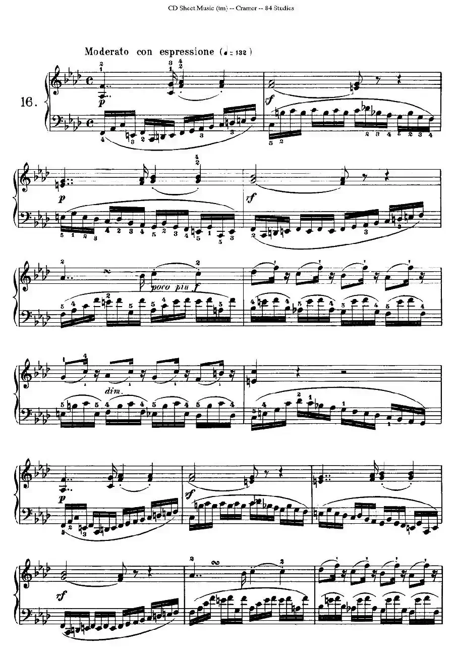 Cramer - 84 exercices（16—20）（克拉莫84首钢琴练习曲）