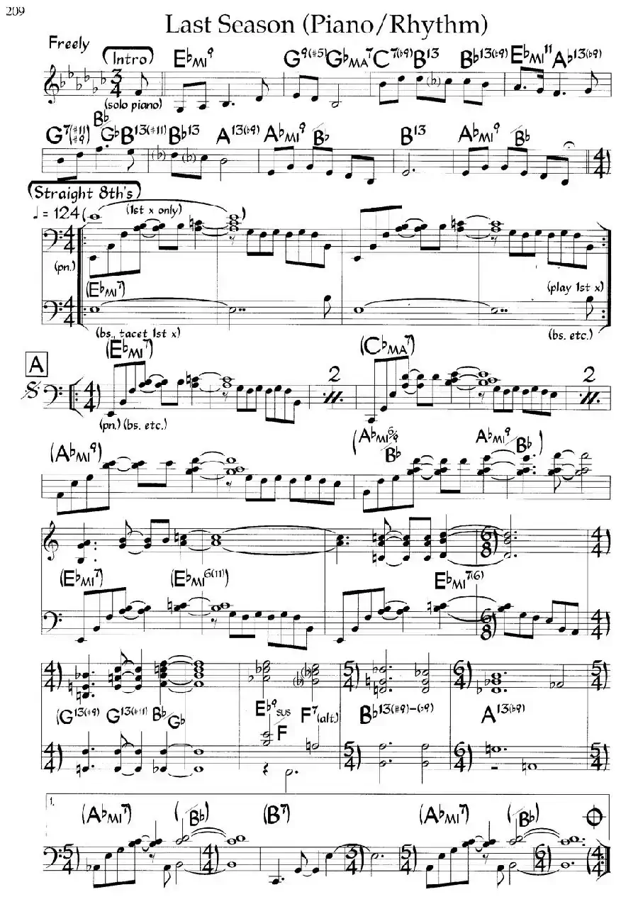 Last Season(爵士钢琴曲)