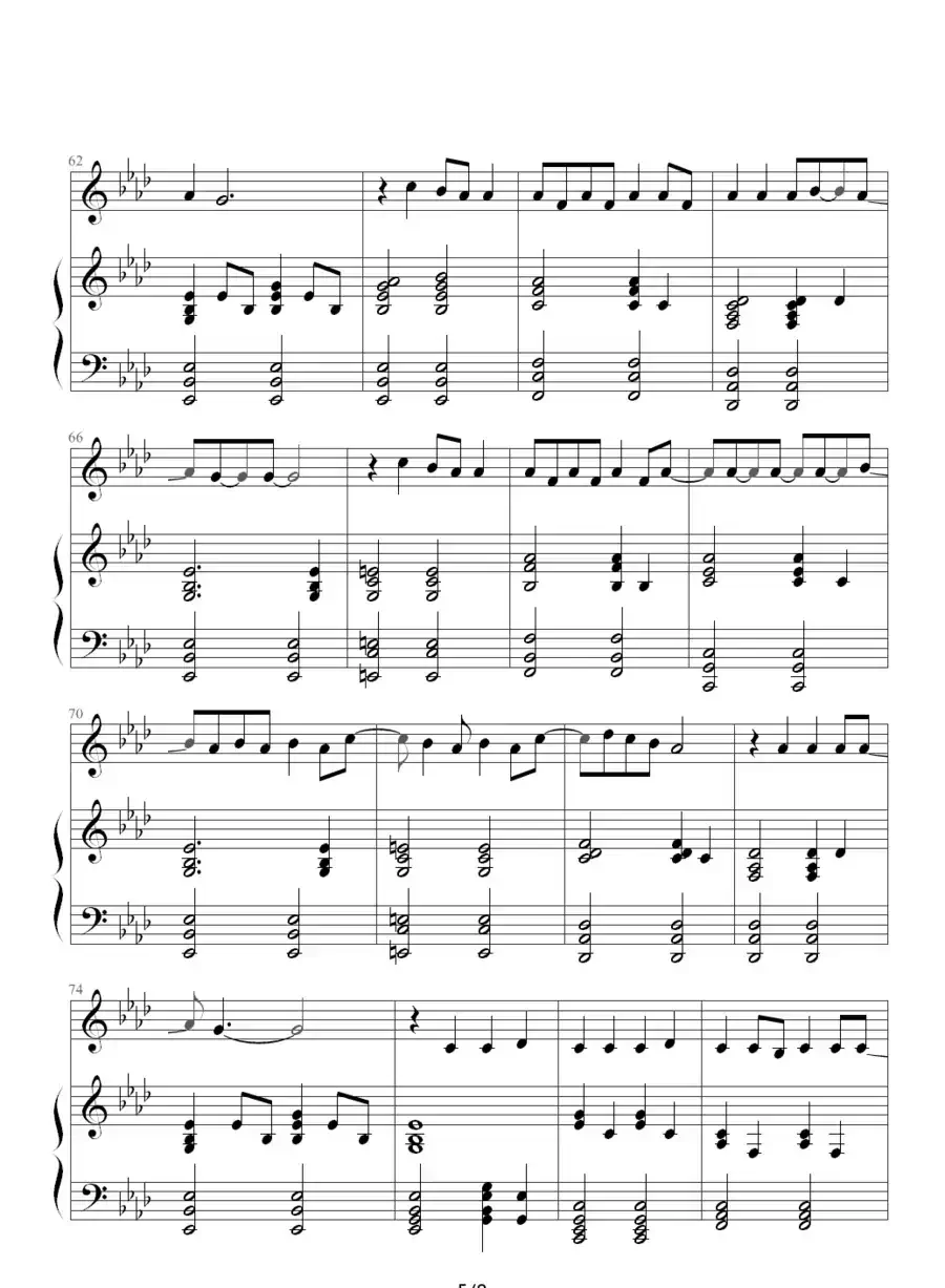 because of you(韩剧《冬季恋歌》插曲)(钢琴伴奏谱)