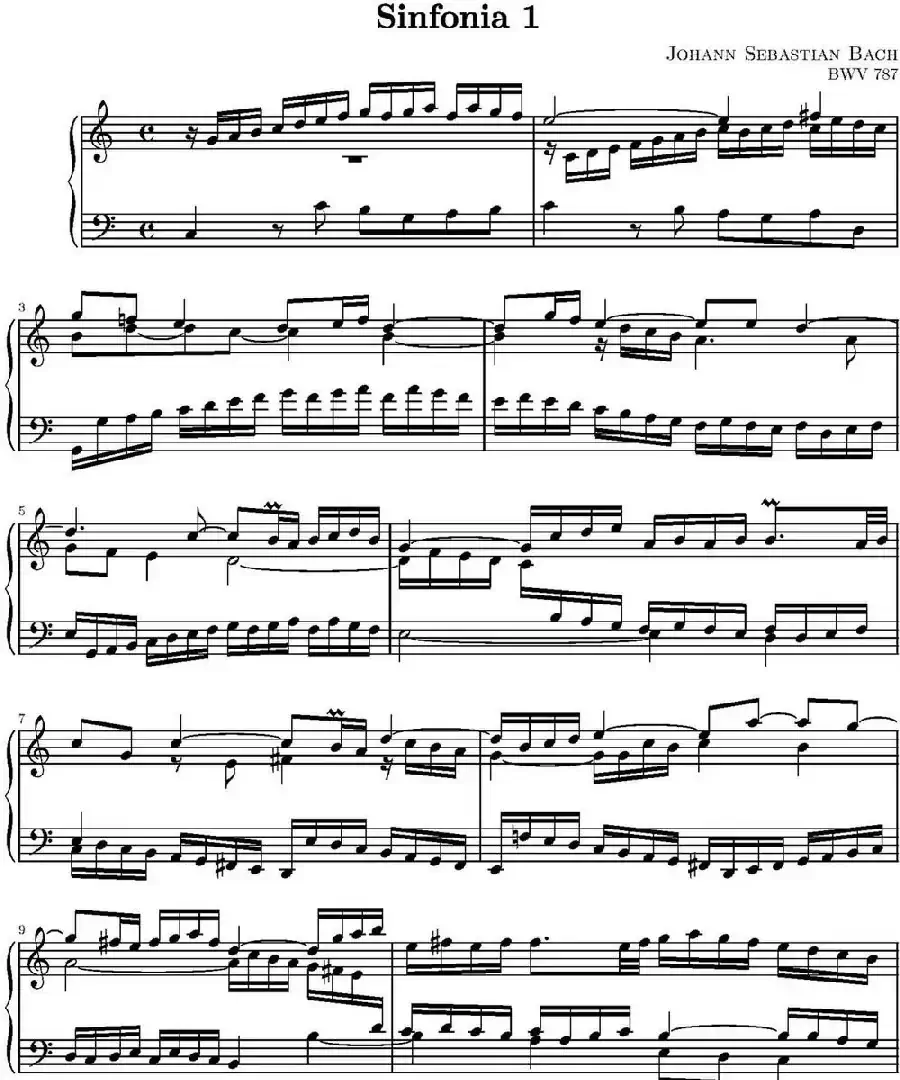 15首巴赫三部创意曲集（NO.1）